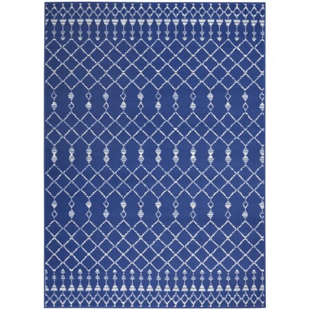 Palacedesigns 5 x 7 ft. Navy Blue & Ivory Berber Pattern Area Rug PA3670749